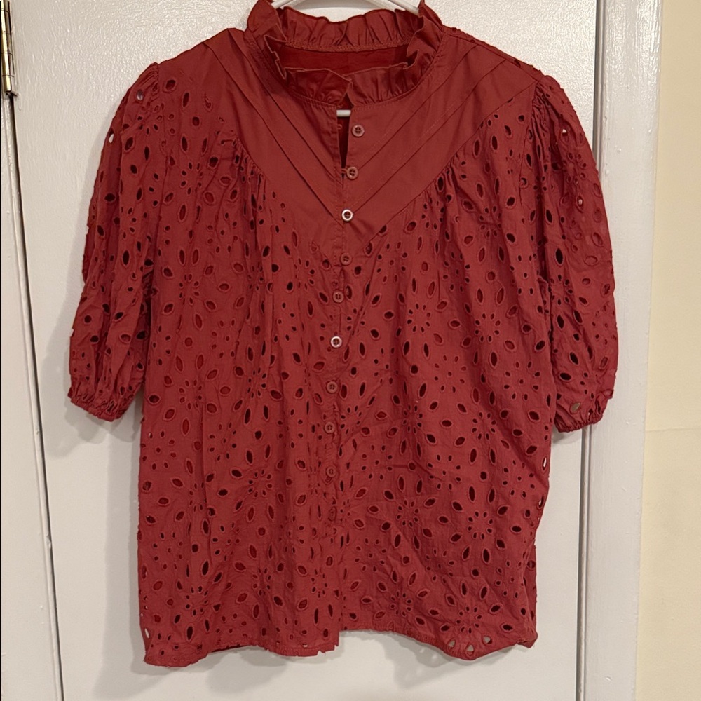 Chic Eyelet Blouse